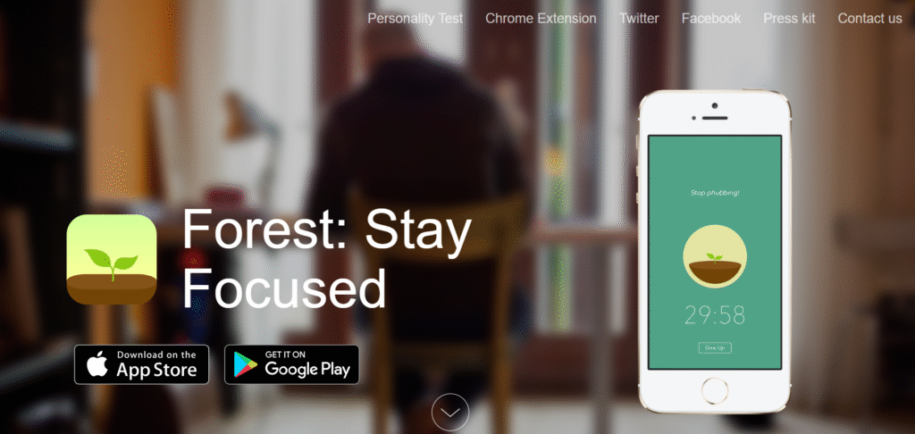 Forest App Home page Forest App Home page