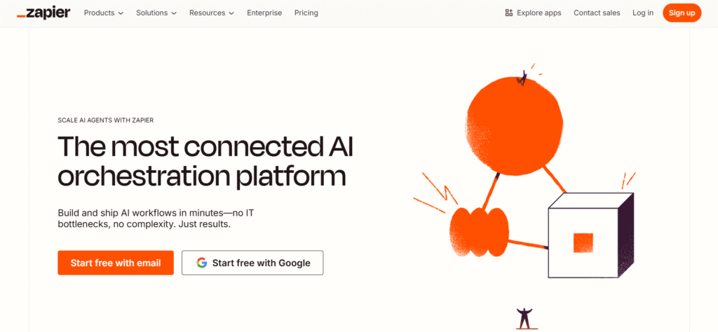 Zapier Home page Zapier Home page